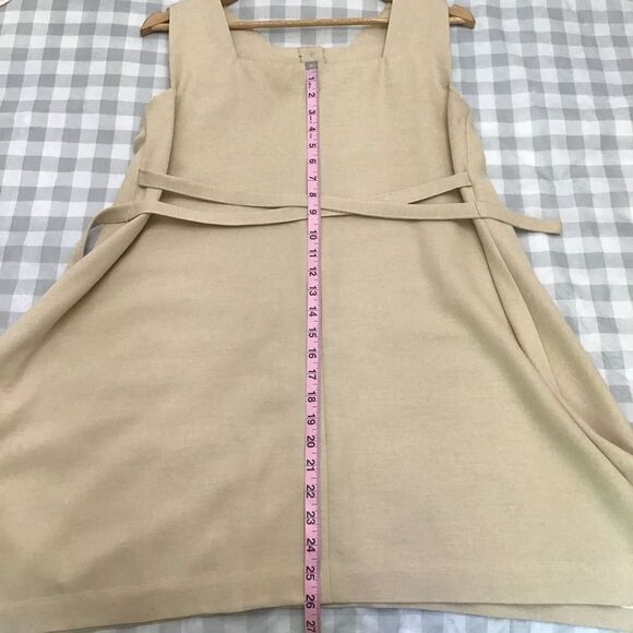 VINTAGE handcrafted Medieval inspiration linen blend tapestry dress size 4 - Picture 7 of 11